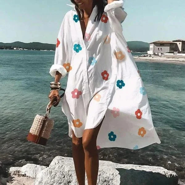 Dames Luchtige strandjurk met blouselook | Mini