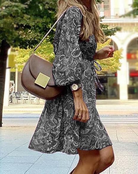 Dames Boho Paisleyprint Zomerjurk | Mini