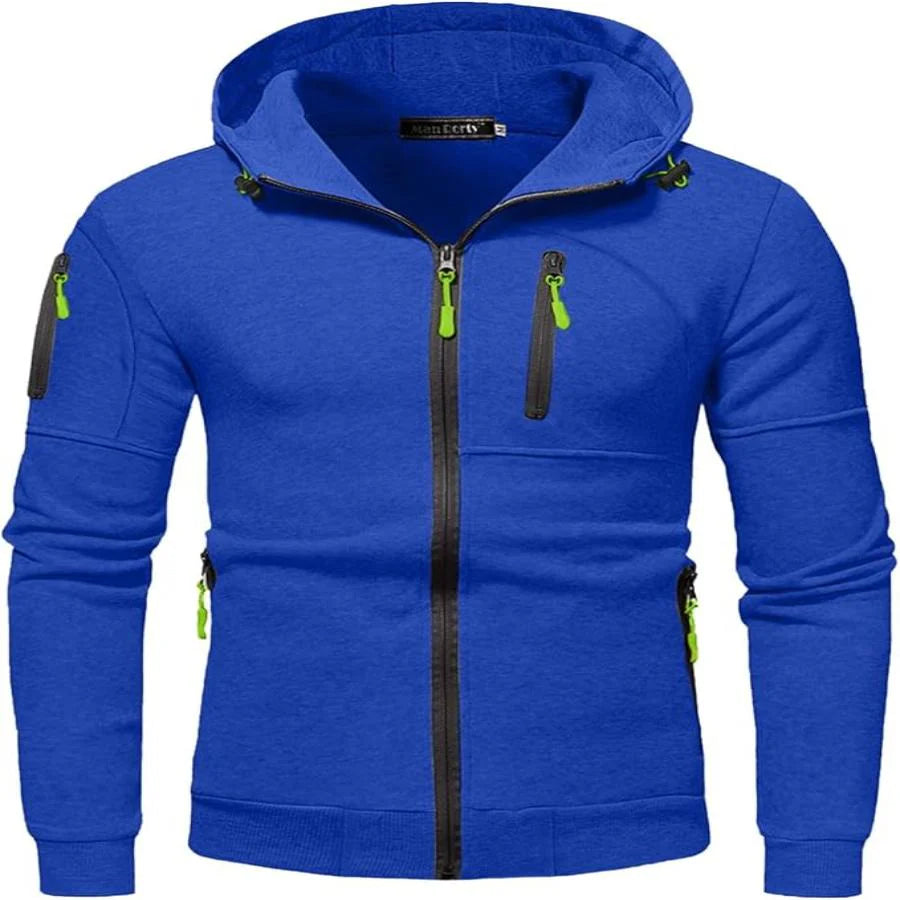 Heren sportieve hoodie met rits | Capuchon, zakken