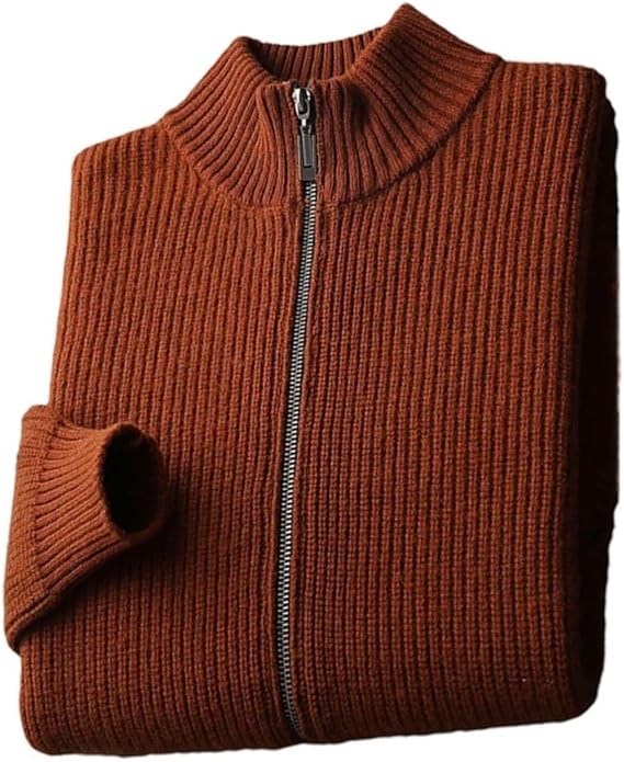Heren Fijngebreid Herfst Vest | Ritssluiting, Opstaande Kraag
