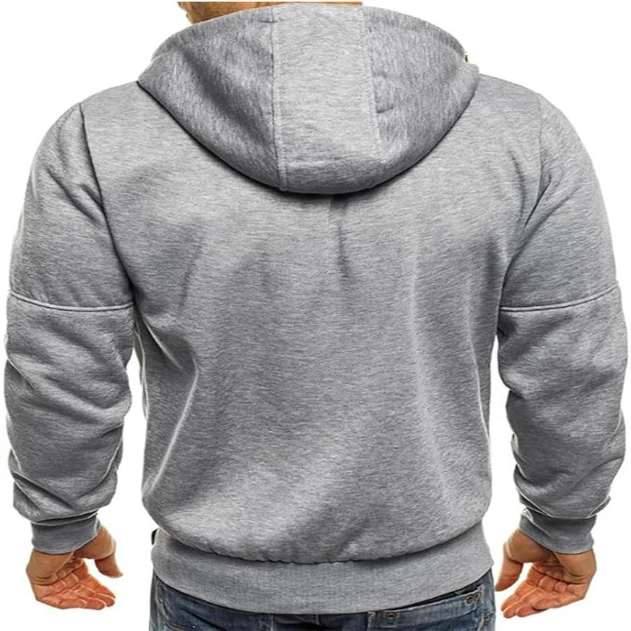 Heren sportieve hoodie met rits | Capuchon, zakken