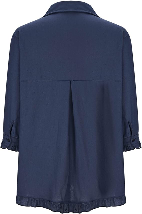 Dames Zomerse Losvallende Blouse | Ruches, Knoopsluiting