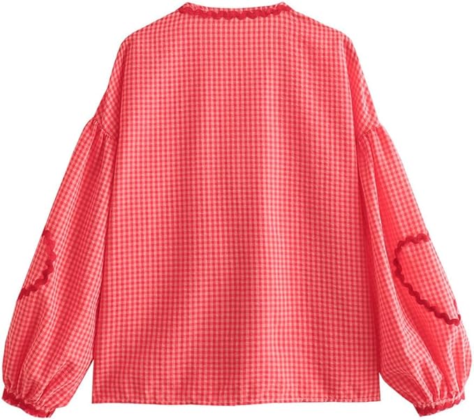 Dames Zomer Blouse | Langarm, Hartvormig Detail