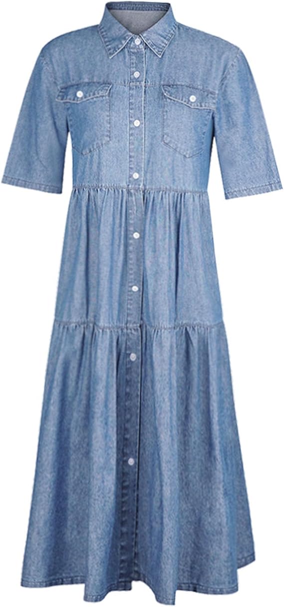 Emma | Abito estivo in denim per donne | Maxi