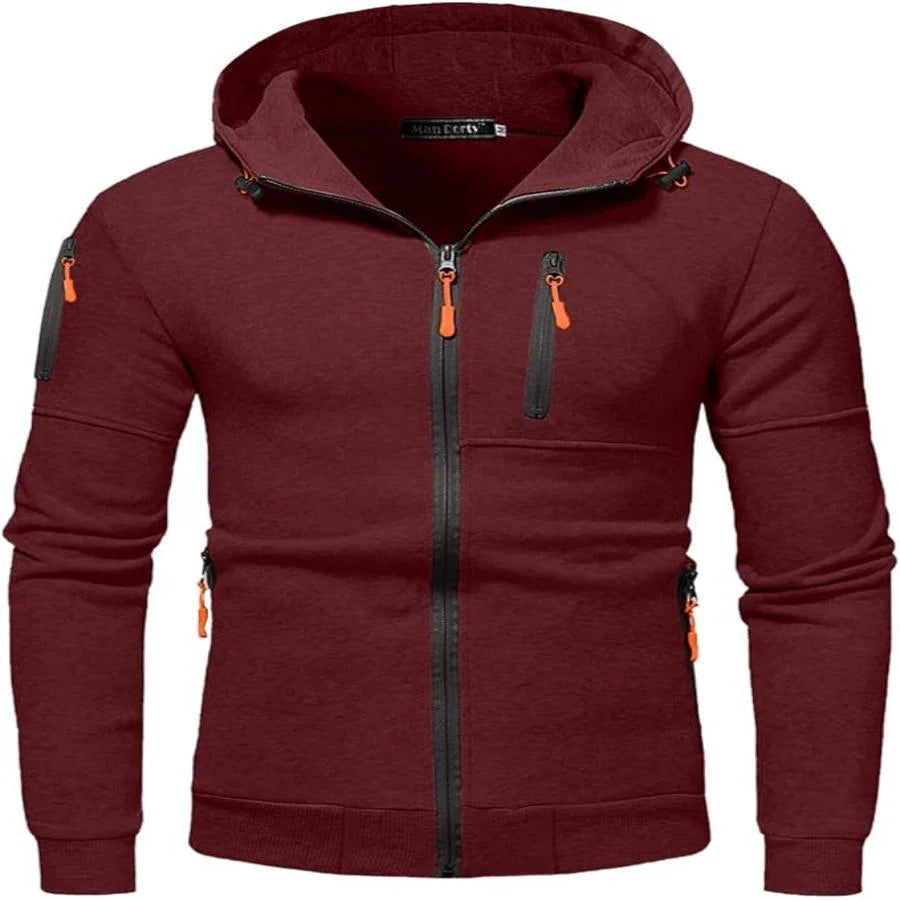 Heren sportieve hoodie met rits | Capuchon, zakken