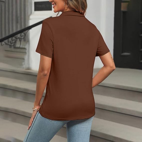 Dames Zomerse Polo T-shirt | Kortemouw, Knopenlijst