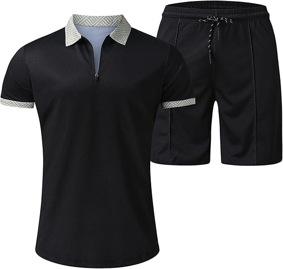 Heren Zomers Comfort Set | Halve Rits, Korte Mouwen