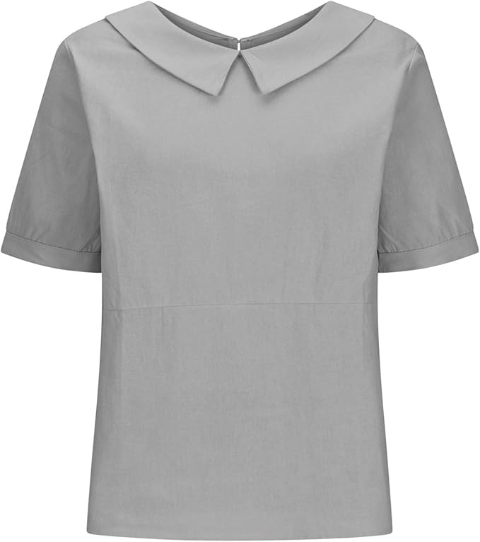 Dames Zomerse Luchtige Blouse | Peterpankraag, Kortemouw