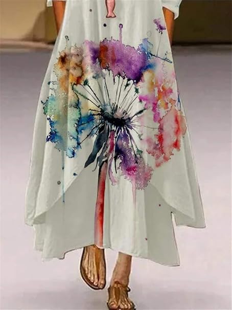 Dames Luchtige bloemendessin zomerjurk | Maxi
