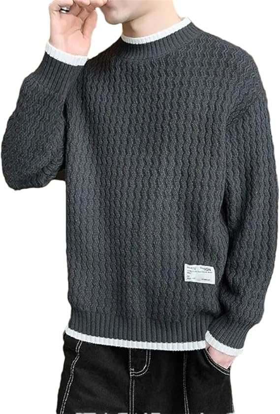 Heren Geblokte Pullover | Warme Rollkraagstijl