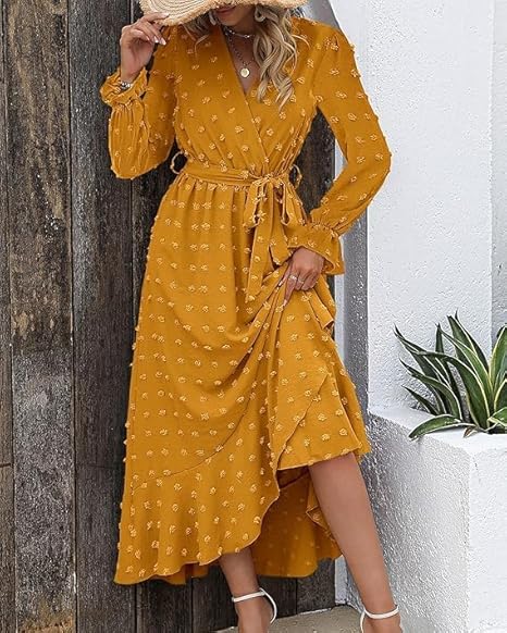 Dames Elegante Overslag Zomerjurk | Maxi