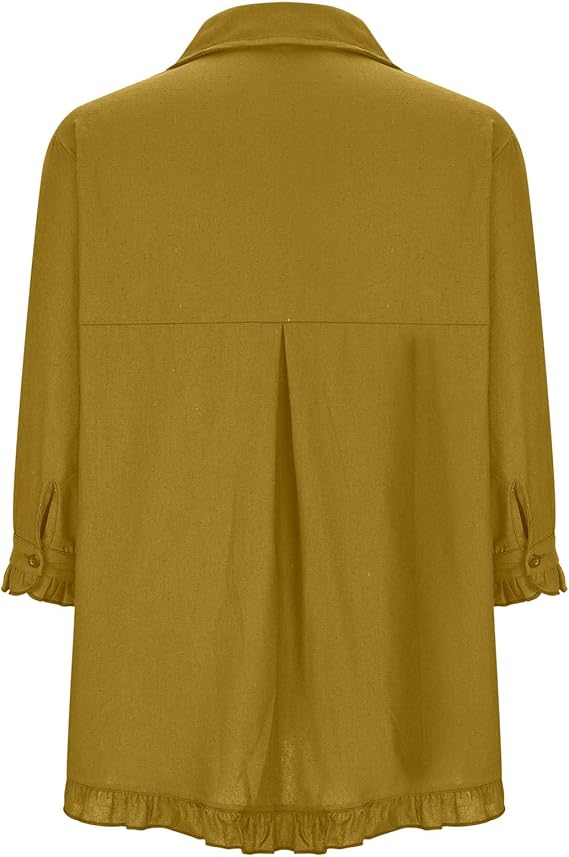 Dames Zomerse Losvallende Blouse | Ruches, Knoopsluiting