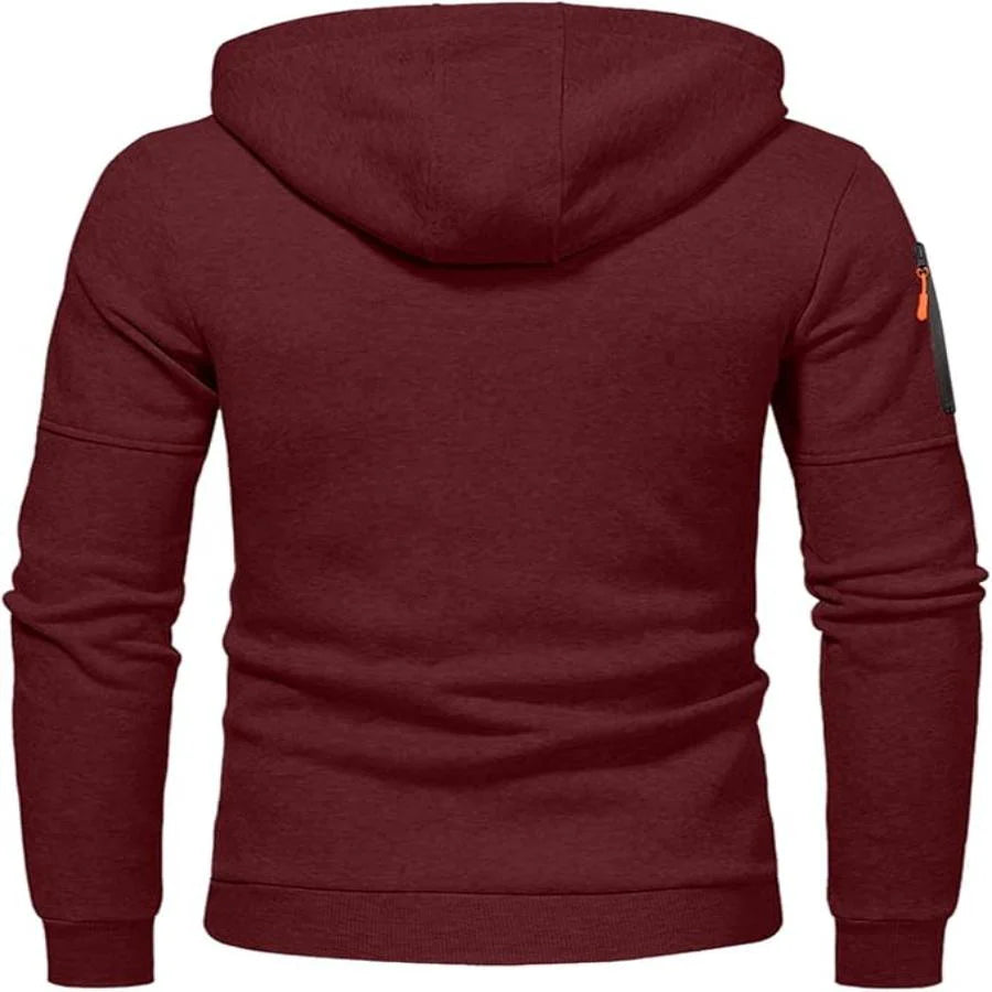 Heren sportieve hoodie met rits | Capuchon, zakken