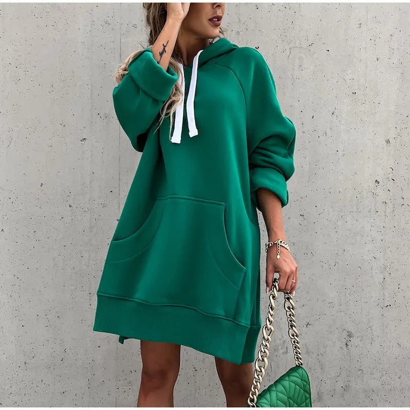 Dames Oversize Zomer Sweatshirt Jurk | Kapuzen, Lang