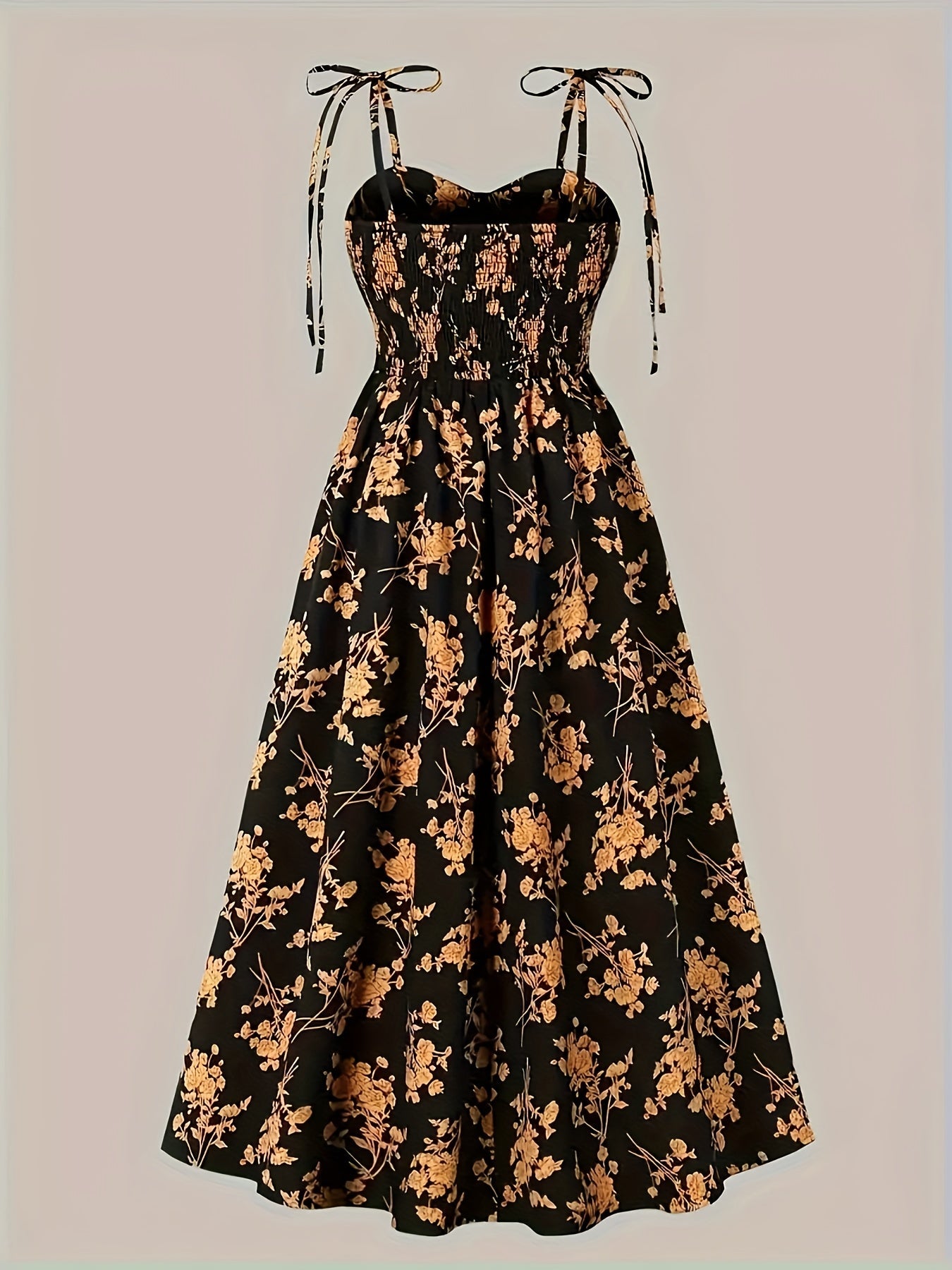 Dames Elegante zomerjurk met strikbandjes | Maxi