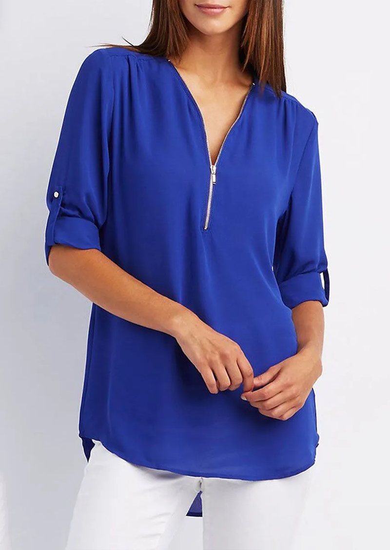 Dames Zomer Blouse | Luchtig, Ritsdetail