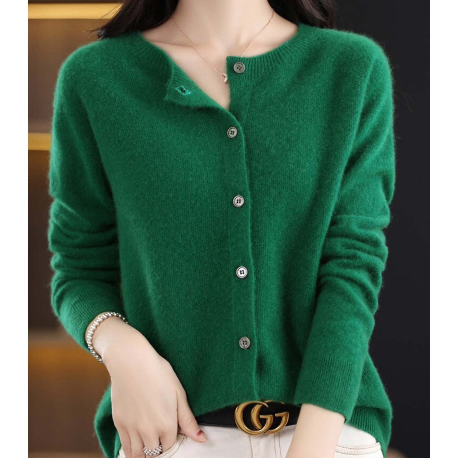 Dames Herfst Cardigan | Lang, Met Knopen