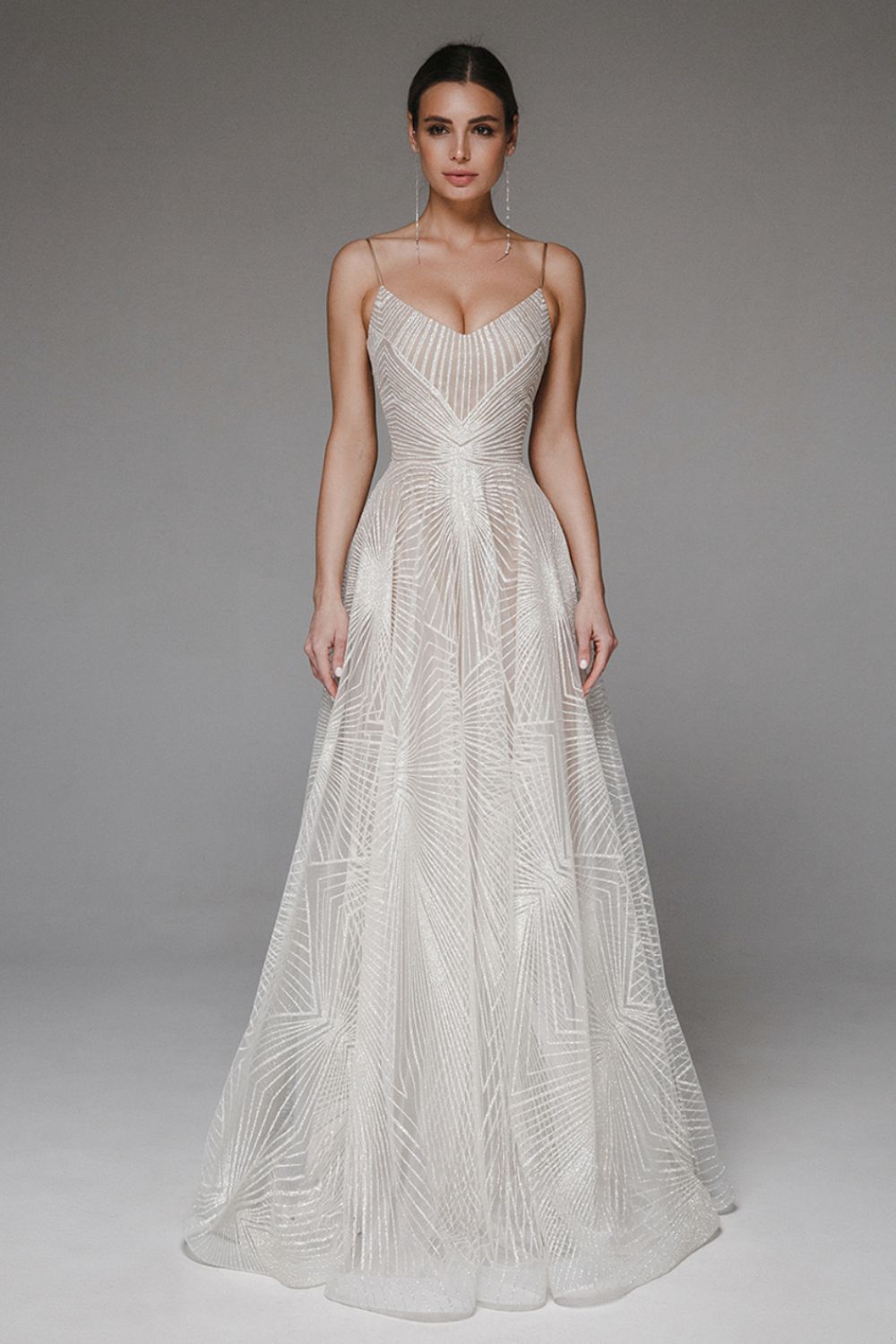 Dames Witte Glitzer Avondjurk | Maxi