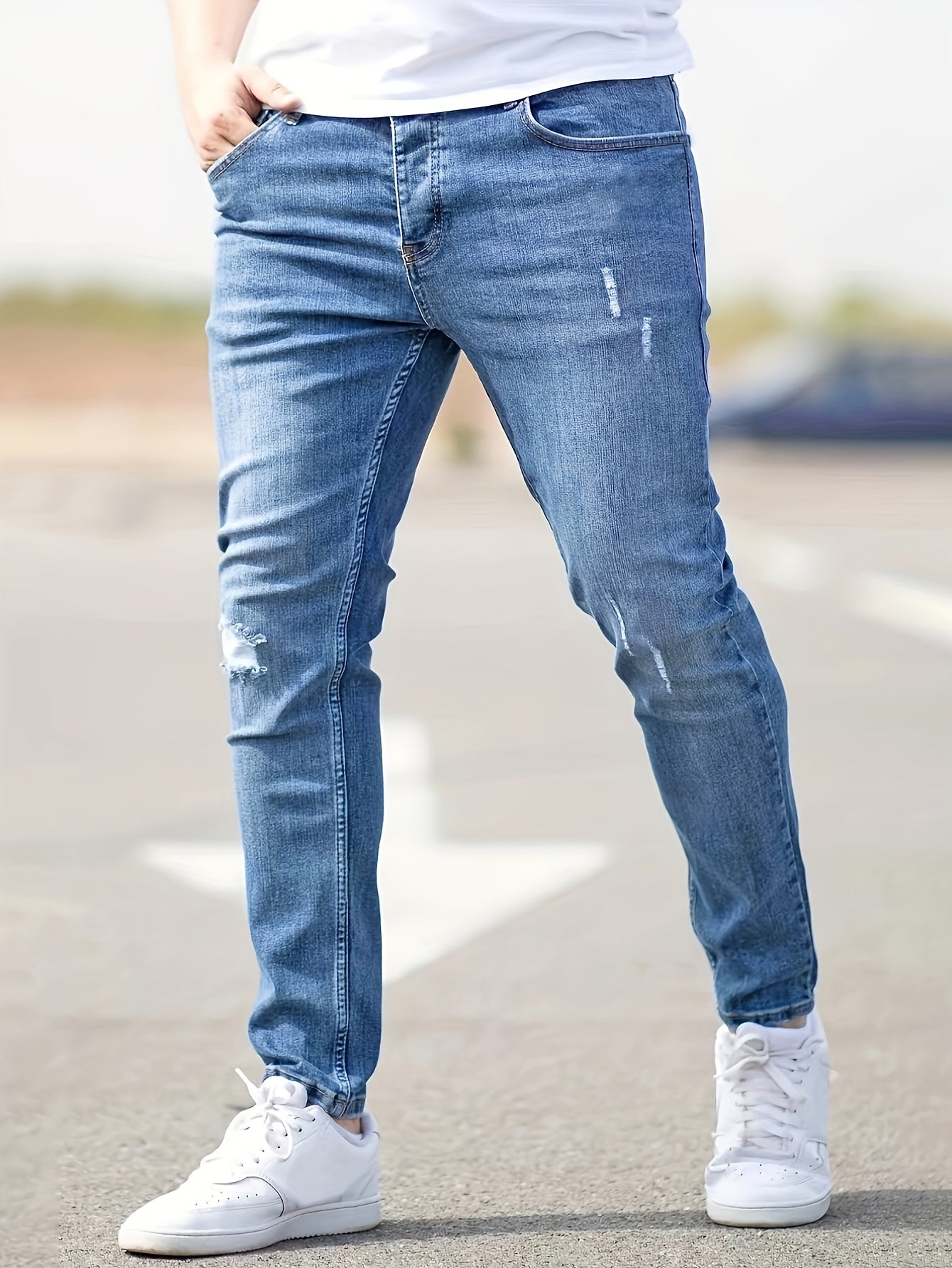 Heren Jeans Broek | Lichte Slijtage