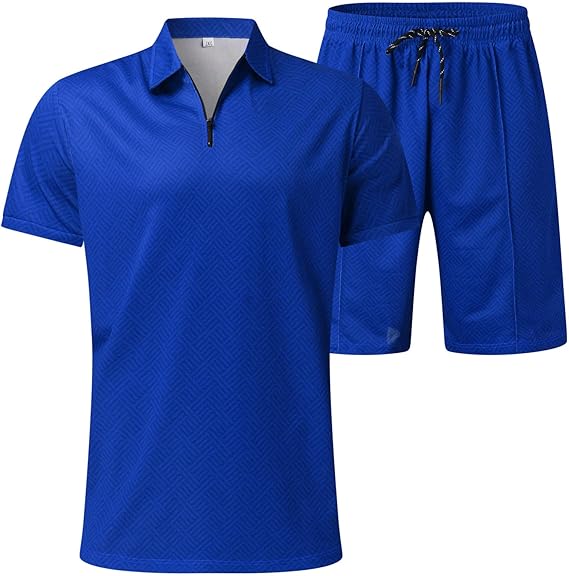 Heren Zomers Comfort Set | Halve Rits, Korte Mouwen