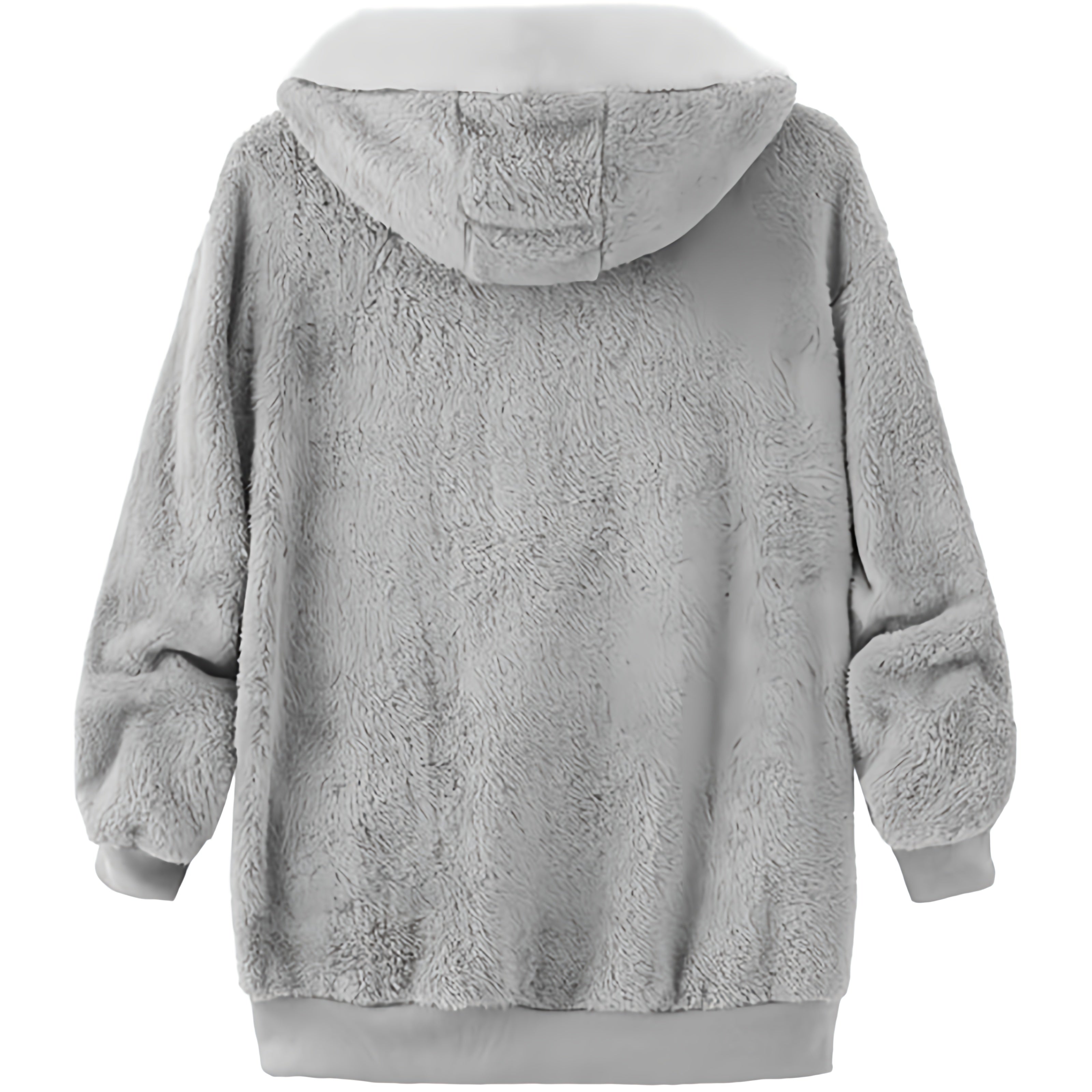 Dames Teddy Fleece Hoodie Vest | Oversized, Ritssluiting