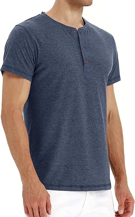 Heren Stehkragen T-shirt | Kort Model