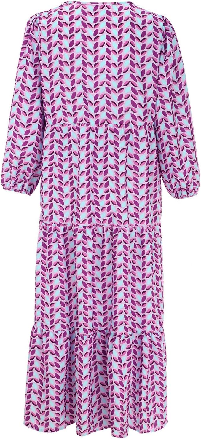 Dames Luchtige Geometrische Zomerjurk | Maxi