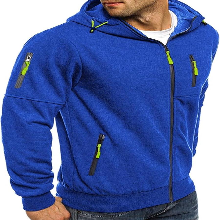 Heren sportieve hoodie met rits | Capuchon, zakken