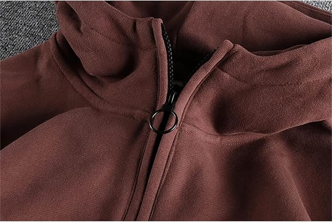 Heren Warme Sweatshirts | Kap met Korte Ritsstijl