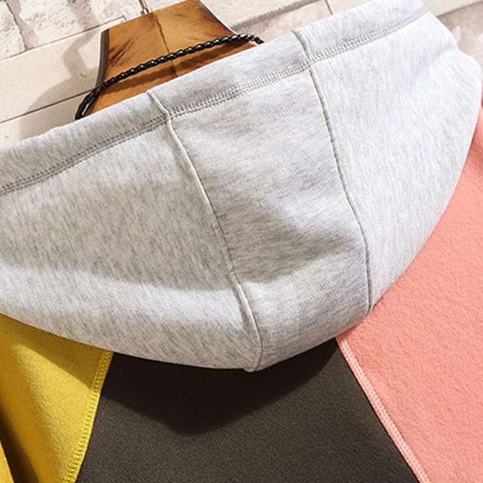 Heren Bedrukte Sweatshirts | Warme Kap in Kleurvlakkenstijl