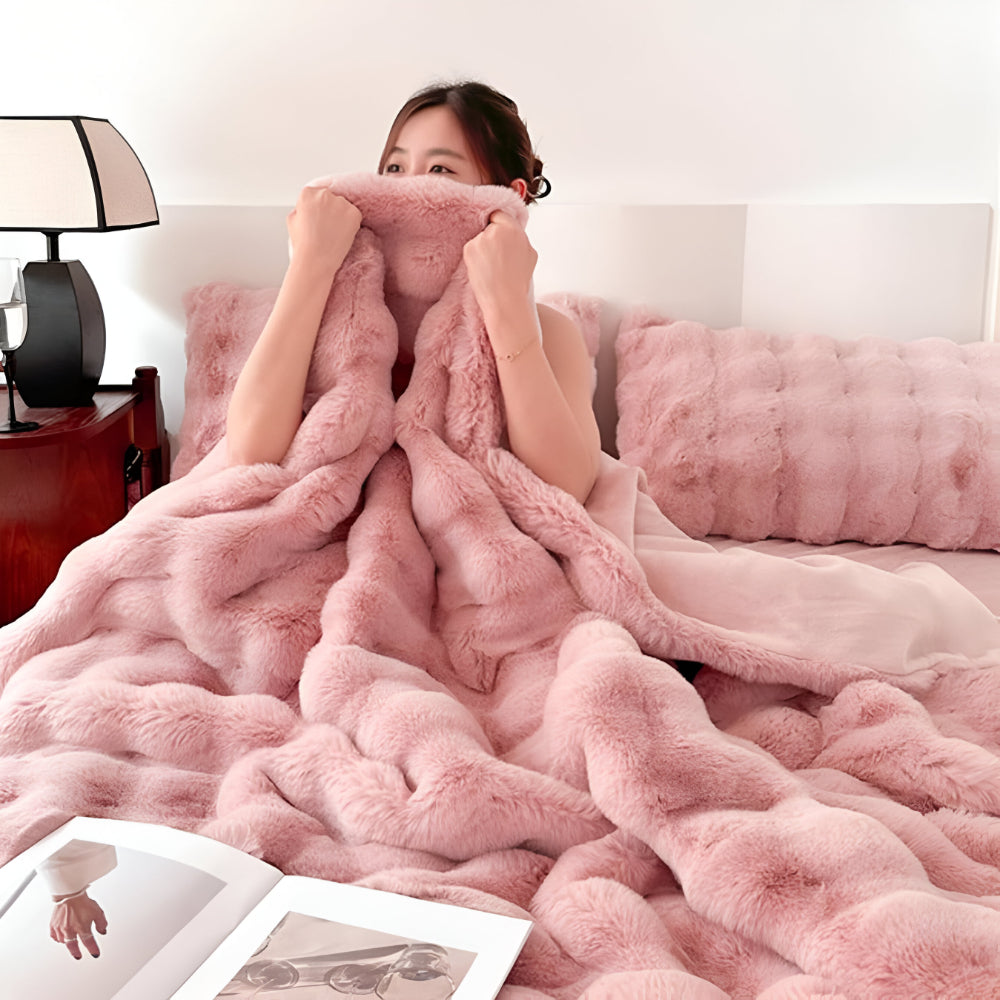 Fleece Deken Dubbelzijdig Pluche Warm Zacht Plaid Bank Bed Winter