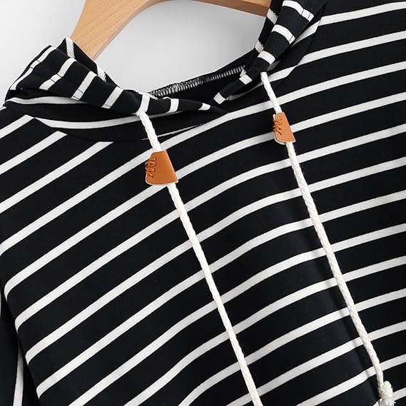 Dames Zomer Hoodie | Gestreept, Met Capuchon