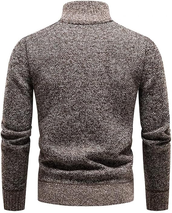 Heren Gebreide Pullover | Korte Rits en Warme Stijl
