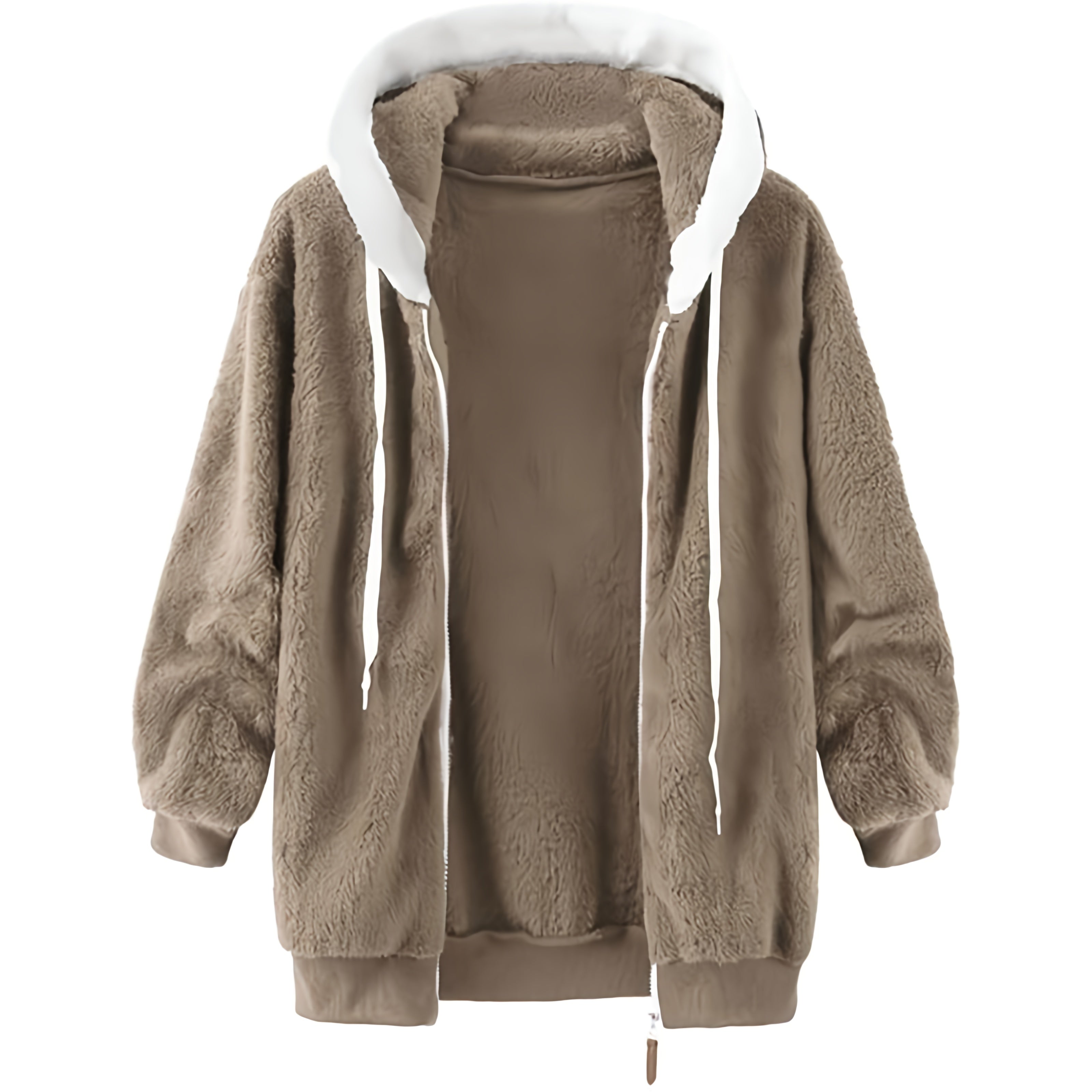 Dames Teddy Fleece Hoodie Vest | Oversized, Ritssluiting