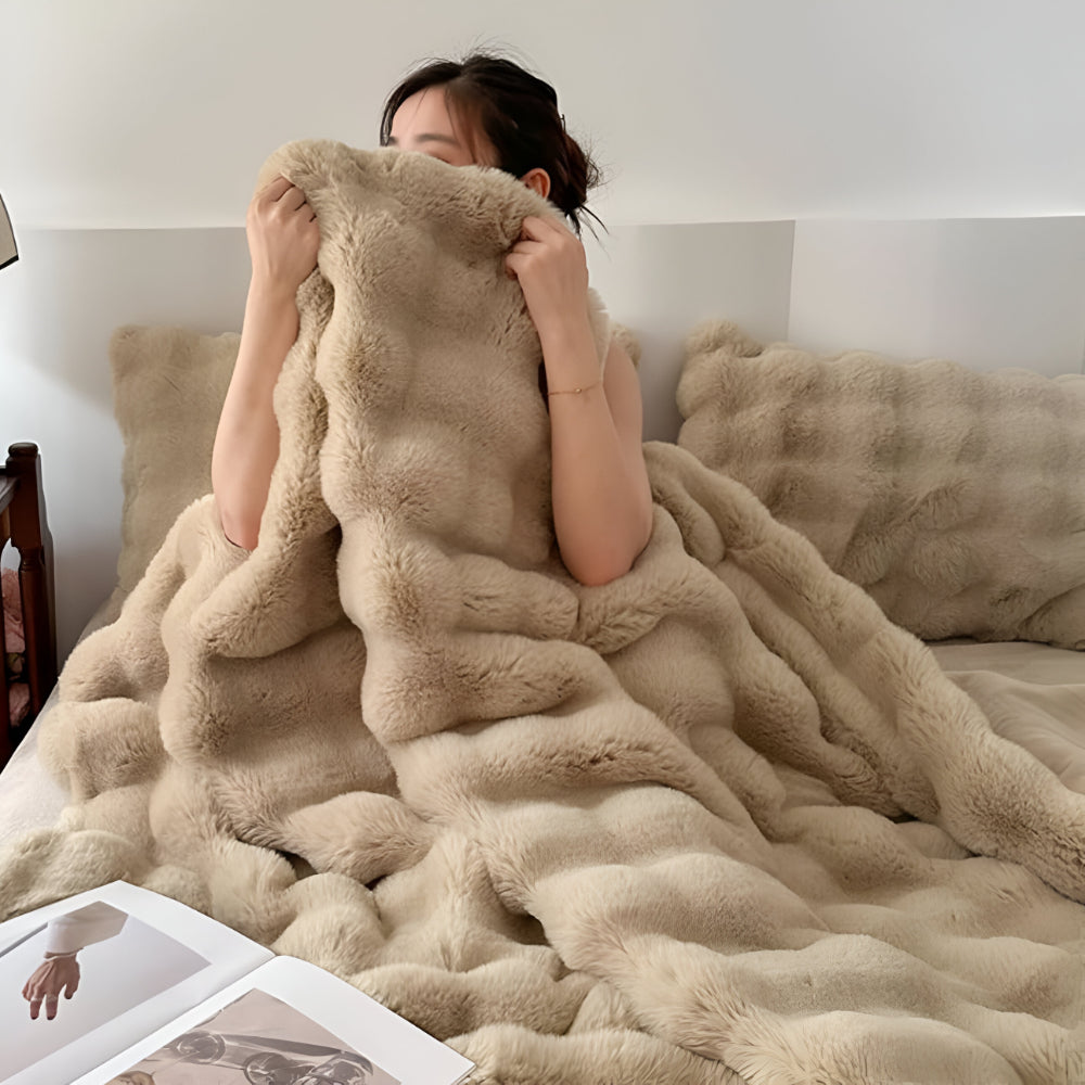 Fleece Deken Dubbelzijdig Pluche Warm Zacht Plaid Bank Bed Winter