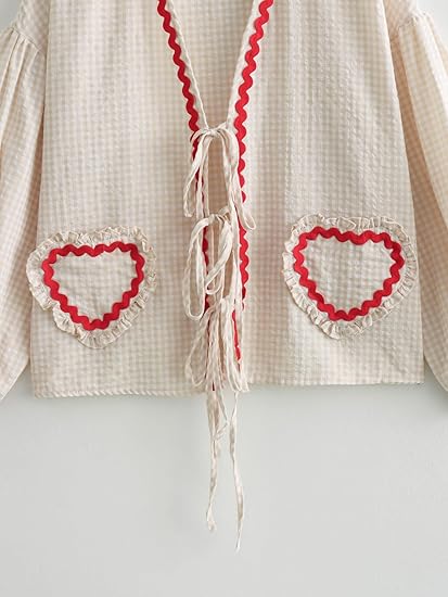 Dames Zomer Blouse | Langarm, Hartvormig Detail