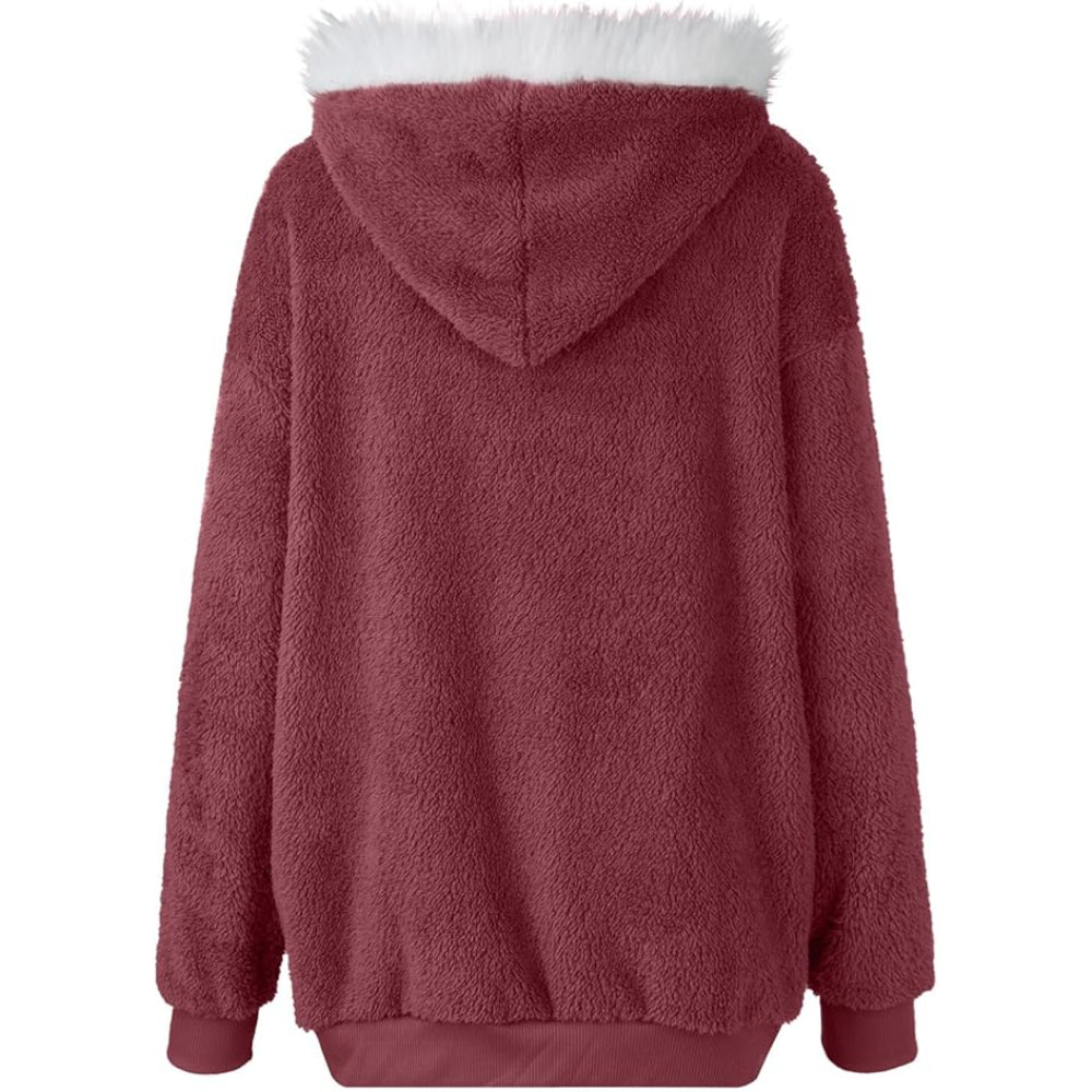 Dames Teddy Fleece Hoodie Vest | Oversized, Ritssluiting