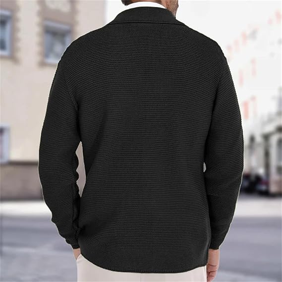 Heren Gebreide Blazer | Lang, Dubbel Knoopsluiting