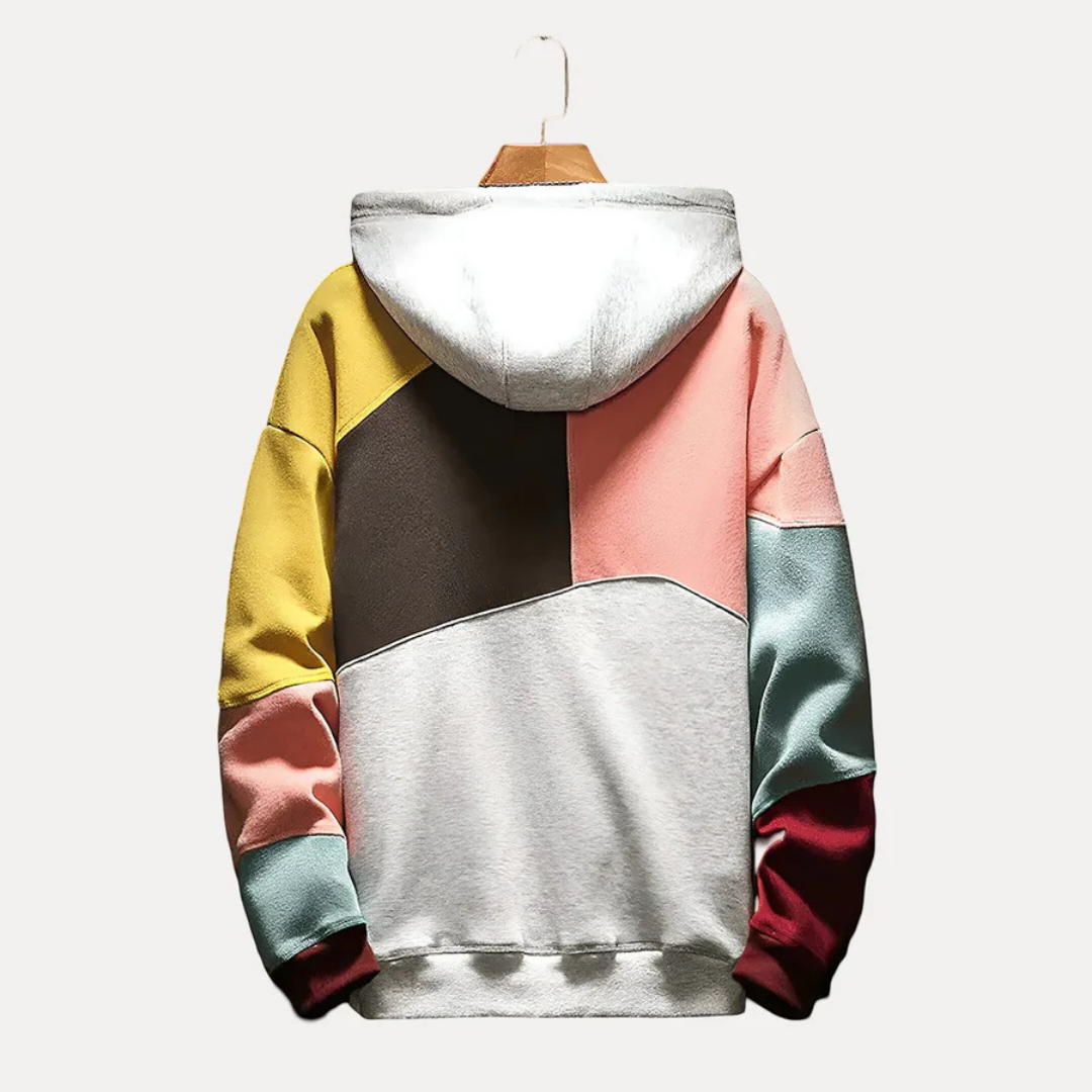 Heren Bedrukte Sweatshirts | Warme Kap in Kleurvlakkenstijl