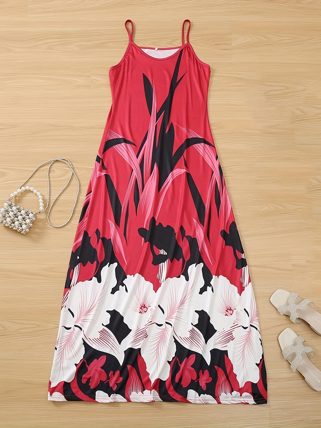 Dames Elegante maxi zomerjurk met tropische print | Maxi