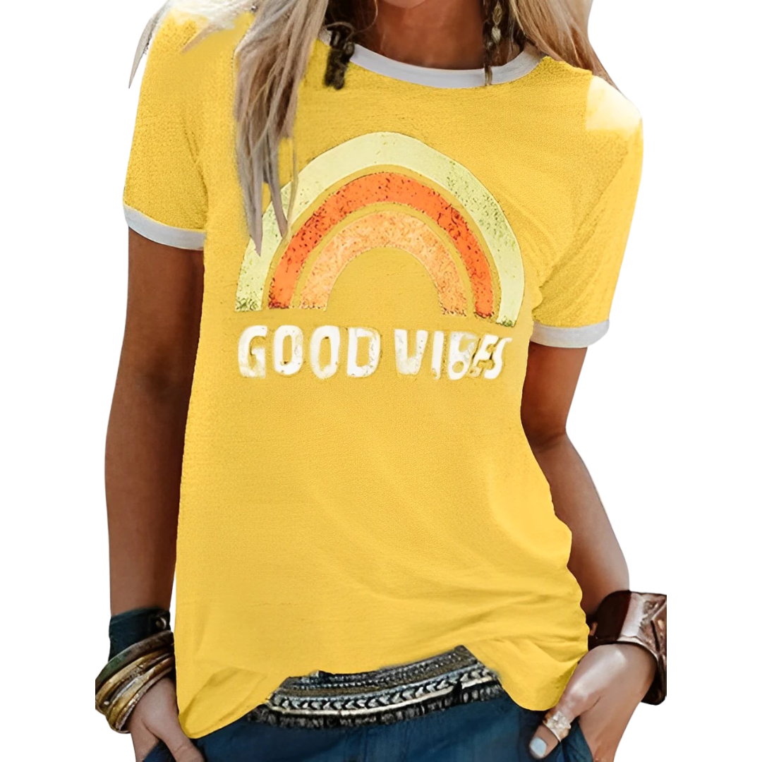 Dames Zomerse T-shirt | Bedrukt, Kortemouw