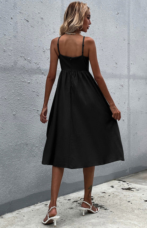 Abito midi elegante da donna | Estate & bottoni