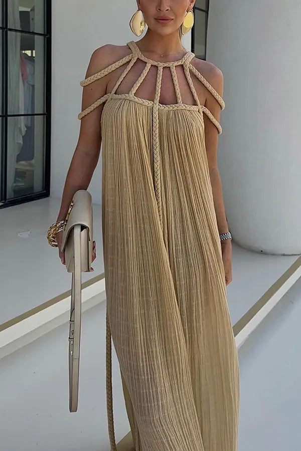 Dames Geplooide Strandjurk Zomerjurk | Maxi