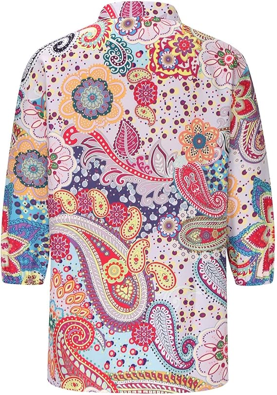 Dames Zomerse Boho Blouse | Losvallend, Korte Mouwen