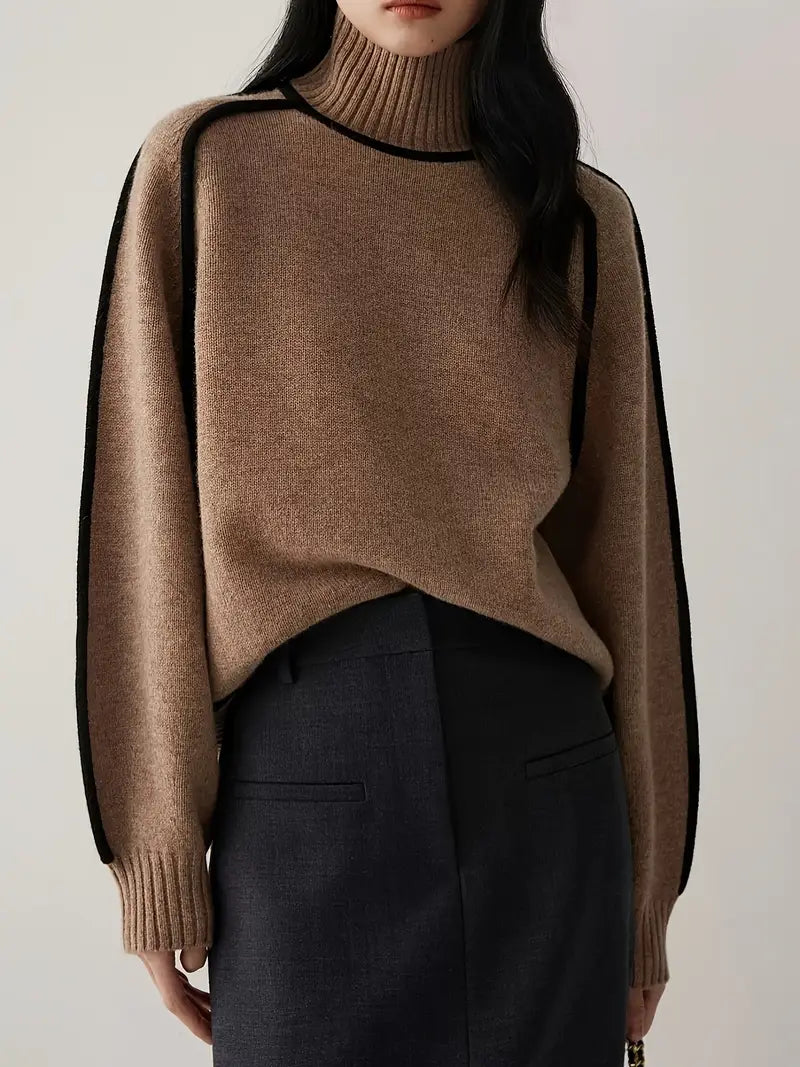 Dames Rollkraag Pullover | Lang, Strak Afgelijnd
