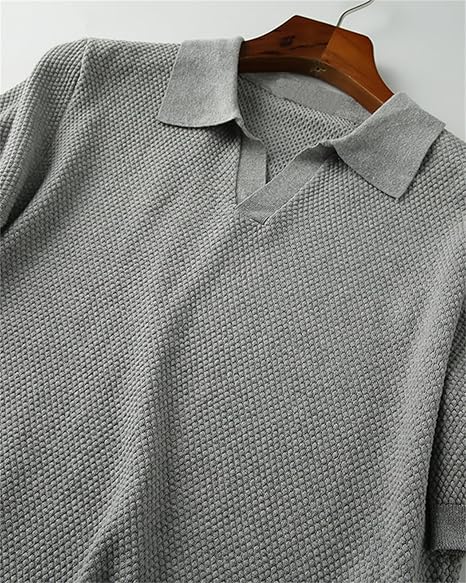 Heren Gebreid T-shirt | Korte Mouwen