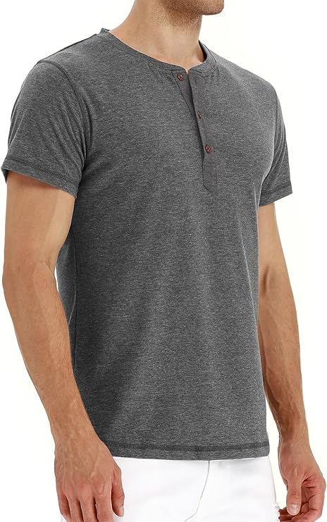 Heren Stehkragen T-shirt | Kort Model