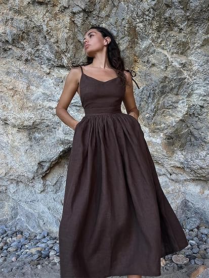 Dames asymmetrische zomerjurk | Midi
