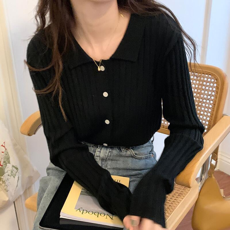 Dames Casual Zomer Pullover | Langarm, Geribbeld