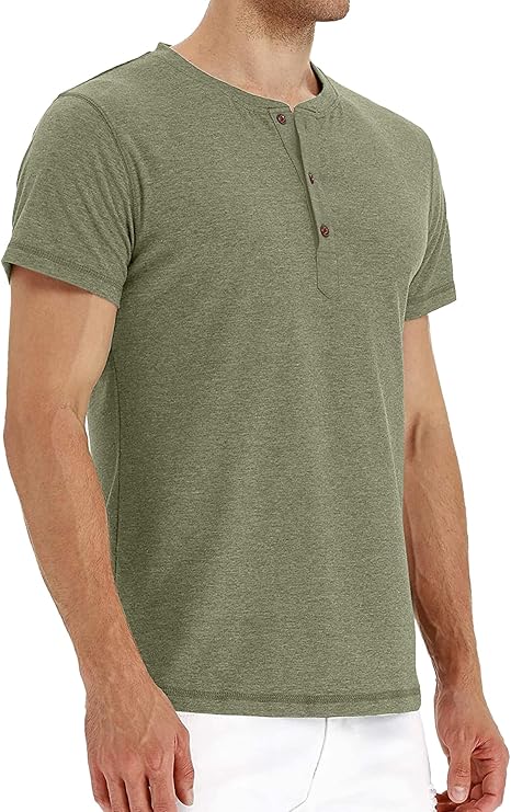 Heren Stehkragen T-shirt | Kort Model